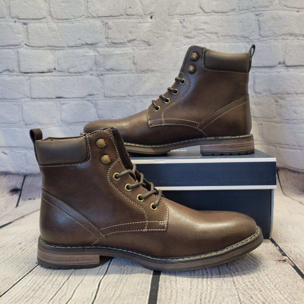 Club Room Men's Westin Lace-Up Boots- Dark Brown